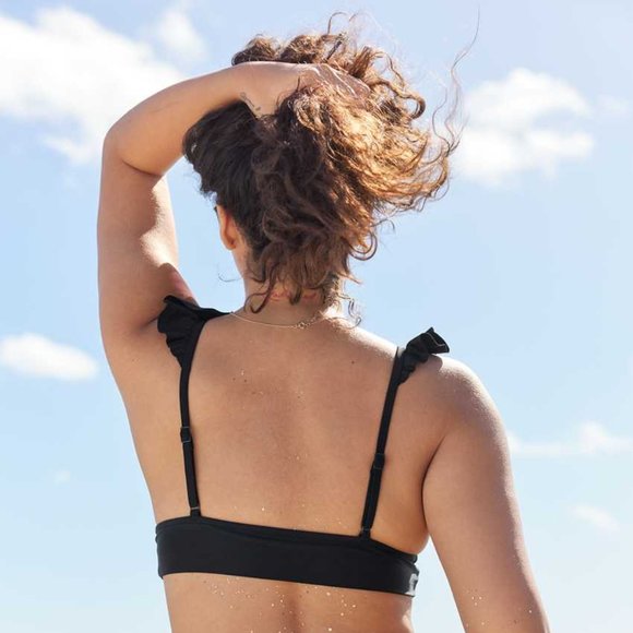 Aerie Ruffle Longline Triangle Bikini Top - Picture 4 of 5